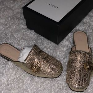 Marmont fringed backless leather mules.